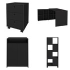 Kit Escritório 4 Peças Com Escrivaninha Em L, Gaveteiro, Esta