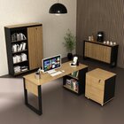 Kit Escritório 5 Peças Com 1 Escrivaninhas, 1 Gaveteiro, 1 Es