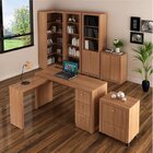 Kit Escritório 6 Peças Com Mesa Para Escritório Em L, Balcão,