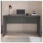 Kit Escritório Armário Baixo Com Mesa Cubic Cinza Caemmun