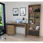 Kit Escritório Bali Com Mesa, Estante Livreiro E Gaveteiro