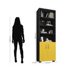 Kit Escritório C/ Livreiro Office E Gaveteiro Preto/amarelo