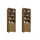 Kit Escritório Com 2 Livreiros Portas Pequenas Office Freijó