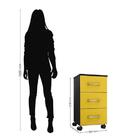 Kit Escritório Com Livreiro Office Gaveteiro Preto/amarelo