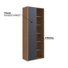 Kit Escritório Com Mesa E Estante Mel Preto Grafite