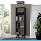 Kit Escritório Completo 4 Peças Mesa Estante Armário Pés Retr