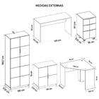 Kit Escritório Conjunto 7 Peças Completo Cinza Cubic Caemmun
