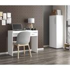 Kit Escritório Escrivaninha 1 Gaveta E Armário Branco