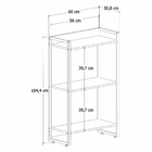 Kit Escritório Estante Areta 3 Prateleiras Com Mesa Industria