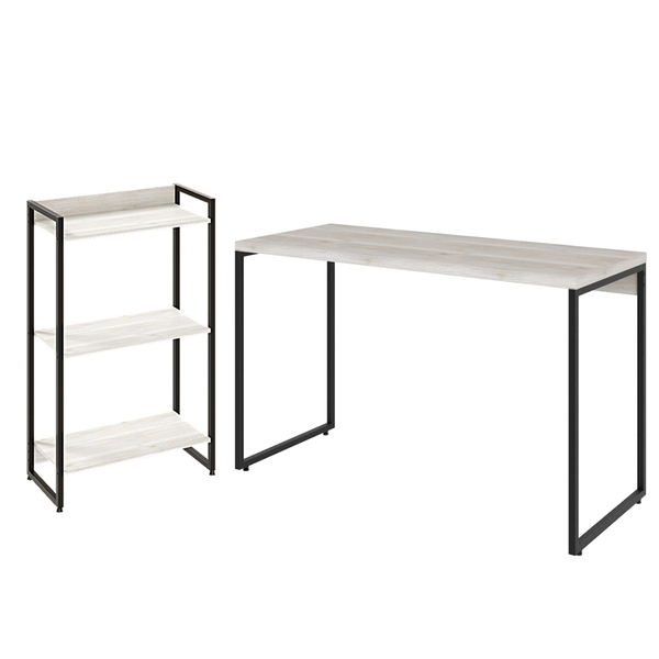 Kit Escritório Estante Areta 3 Prateleiras Com Mesa Industria