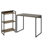 Kit Escritório Estante Areta 3 Prateleiras Mesa Industrial As