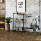 Kit Escritório Estante Areta 3 Prateleiras Mesa Industrial As