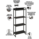 Kit Escritório Estante Areta 4 Prateleiras Com Mesa Industria