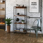 Kit Escritório Estante Areta 4 Prateleiras Com Mesa Industria