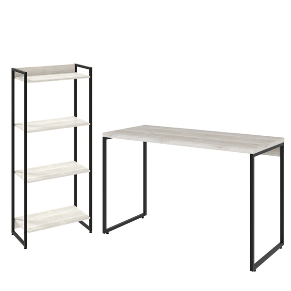 Kit Escritório Estante Areta 4 Prateleiras Com Mesa Industria