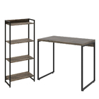 Kit Escritório Estante Areta 4 Prateleiras Mesa Industrial As