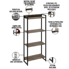 Kit Escritório Estante Areta 4 Prateleiras Mesa Industrial As