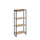 Kit Escritório Estante Areta 4 Prateleiras Mesa Industrial As