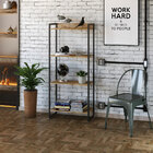 Kit Escritório Estante Areta 4 Prateleiras Mesa Industrial As