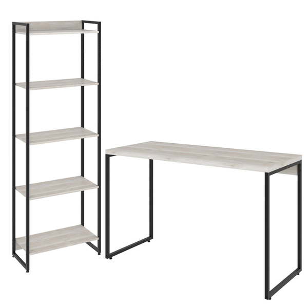 Kit Escritório Estante Areta 5 Prateleiras Com Mesa Industria