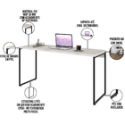 Kit Escritório Estante Areta 5 Prateleiras Com Mesa Industria