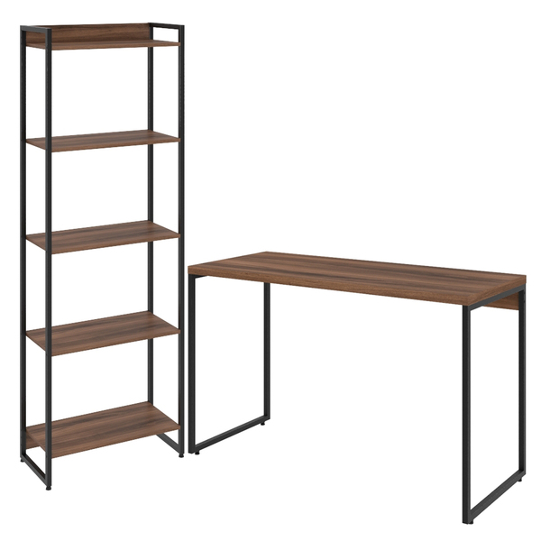 Kit Escritório Estante Areta 5 Prateleiras Com Mesa Industria