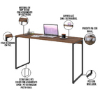 Kit Escritório Estante Areta 5 Prateleiras Com Mesa Industria