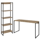 Kit Escritório Estante Areta 5 Prateleiras Mesa Industrial As