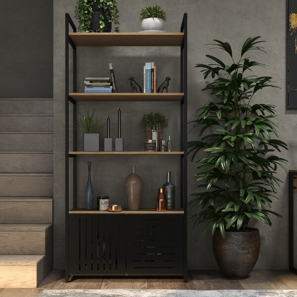 Kit Escritório Industrial Mesa + Estante P/ Todos Ambientes