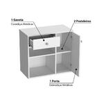 Kit Escritório Ravena Com Mesa E Balcão Com 1 Porta Branco