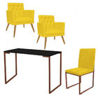 Kit Escritório Stan 2 Poltronas Maria Com Cadeira E Mesa Indu