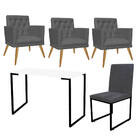 Kit Escritório Stan 3 Poltronas Maria Com Cadeira E Mesa Indu