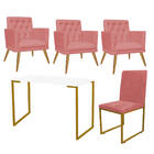 Kit Escritório Stan 3 Poltronas Maria E Cadeira E Mesa Indust