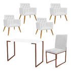 Kit Escritório Stan 4 Poltronas Capitonê Com Cadeira E Mesa I