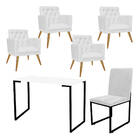 Kit Escritório Stan 4 Poltronas Maria Com Cadeira E Mesa Indu