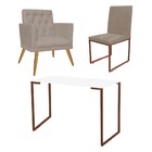 Kit Escritório Stan Poltrona Maria Com Cadeira E Mesa Industr