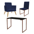 Kit Escritório Stan Poltrona Maria Com Cadeira E Mesa Industr