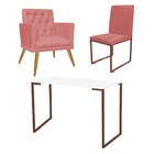 Kit Escritório Stan Poltrona Maria Com Cadeira E Mesa Industr