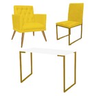 Kit Escritório Stan Poltrona Maria E Cadeira E Mesa Industria