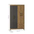 Kit Escrivaninha De Canto E Estante Ruth Preto Trama Freijó