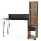 Kit Escrivaninha Hairpin Preta Com Cadeira De Escritório Eiff