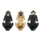 Kit Escultura Decorativa Decorativa Macaco Da Sabedoria M02 -