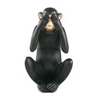 Kit Escultura Decorativa Decorativa Macaco Da Sabedoria M02 -