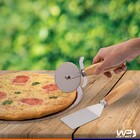 Kit Espátula Curva E Cortador De Pizza Inox Profissional Cabo