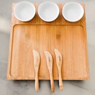 Kit Espátulas De Bambu Gratidão Família Conjunto Facas De Bam