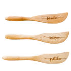 Kit Espátulas De Bambu Gratidão Família Conjunto Facas De Bam