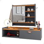 Kit Espelheira Prateleira Porta Itens Banheiro Rack Suspenso