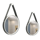 Kit Espelho Decorativo Adnet Branco 20 E 30 Cm Alça Preta Red