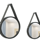 Kit Espelho Decorativo Adnet Preto 20 E 30 Cm Alça Preta Redo