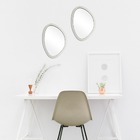 Kit Espelho Decorativo Orgânico Branco 29x44cm E 29x44cm Epp